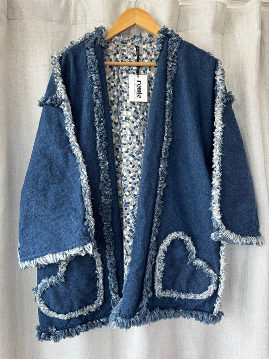 Dark Denim Heart Pocket Jacket