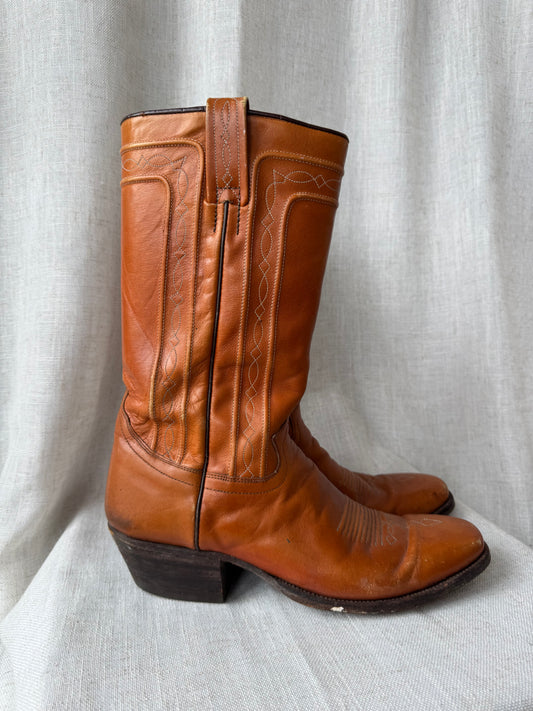 Leather Embroidered Boots