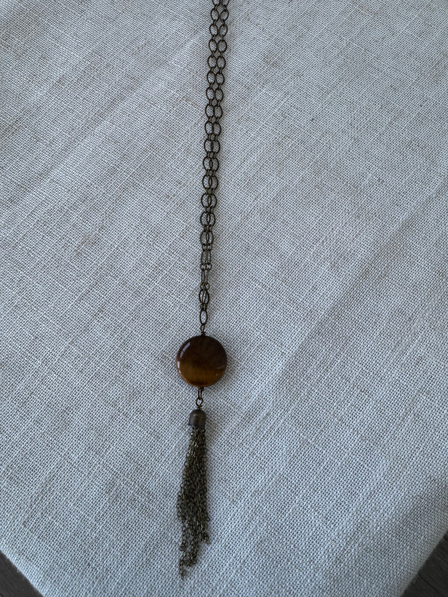 Tigers Eye Tassel Necklace