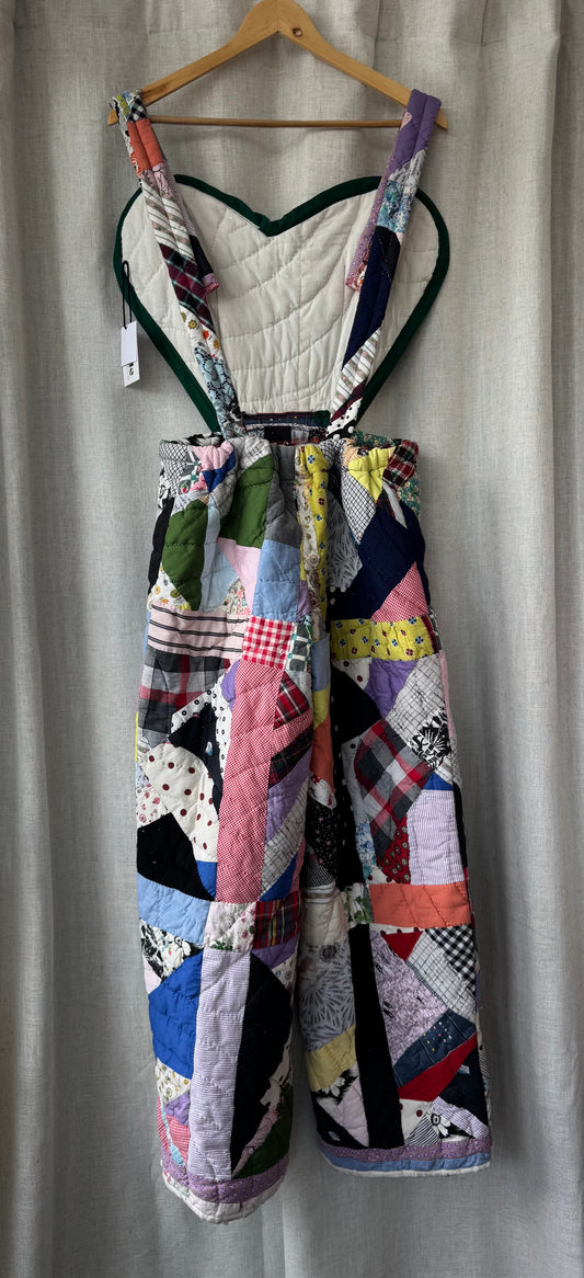 Quilted Heart Bib Overalls