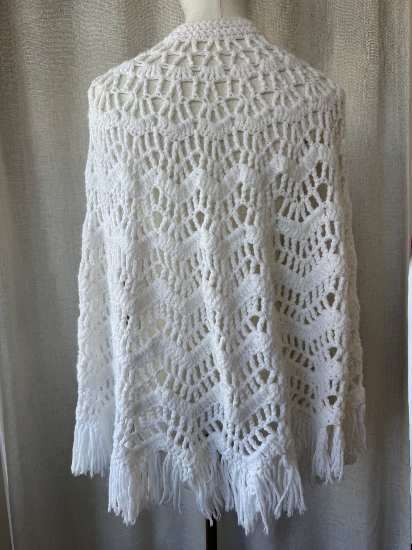 White Crochet Poncho