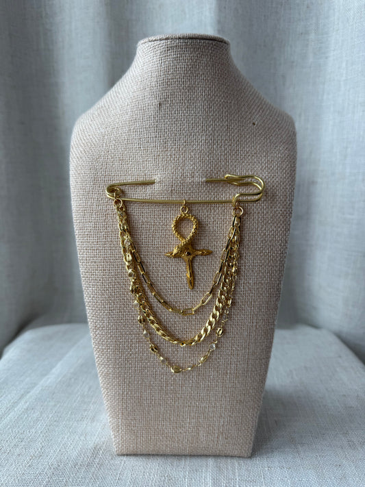 Serpent Cross Pin
