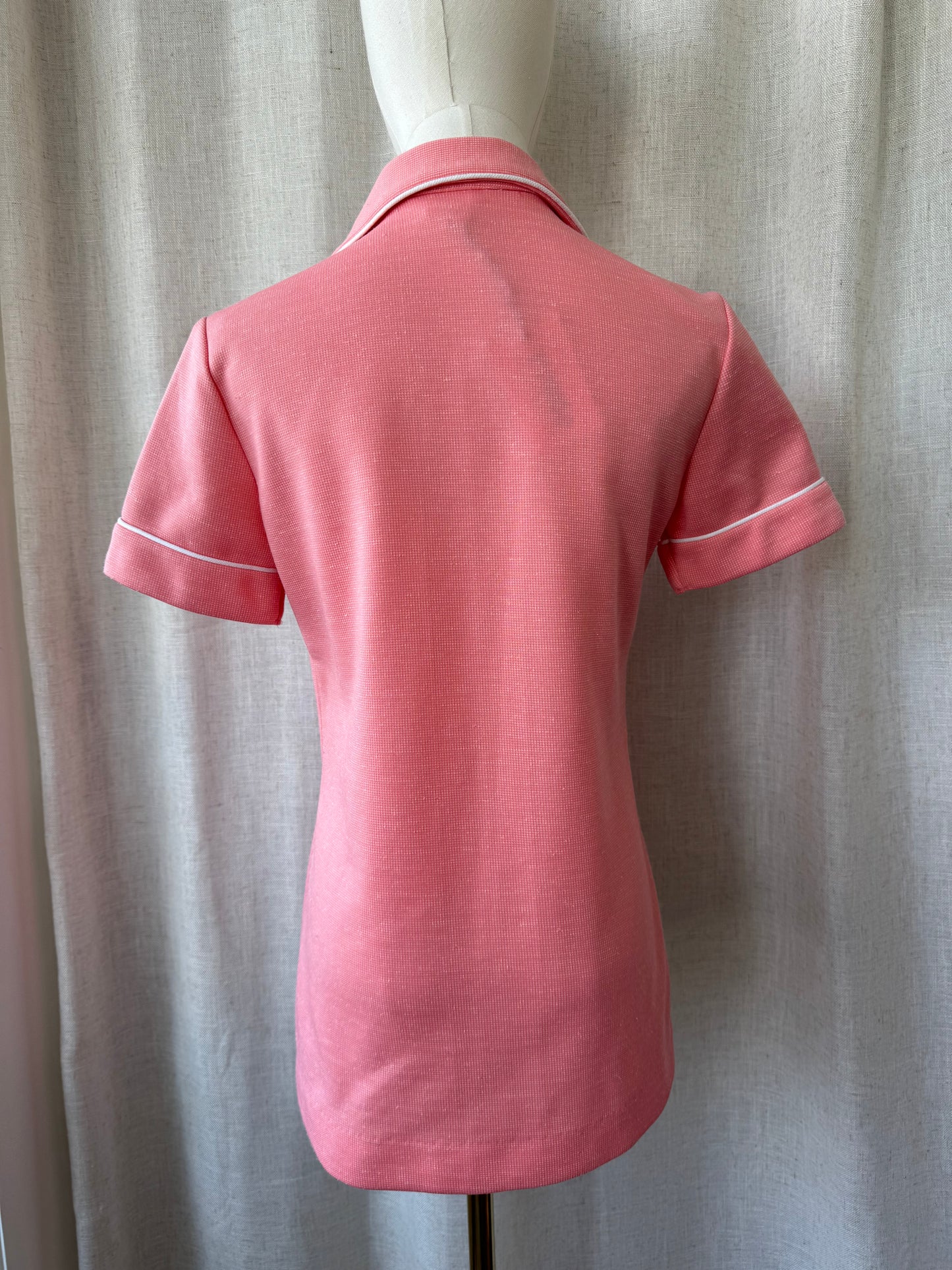 Sears Peach Button Up Top