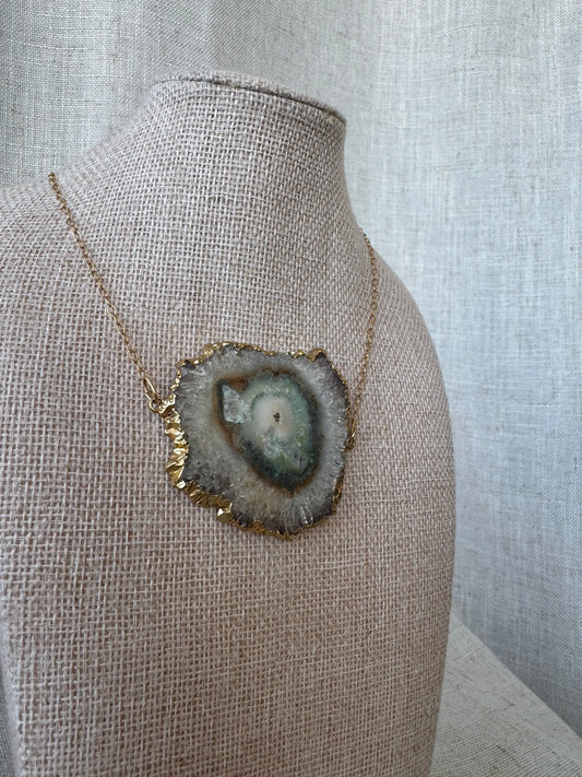 Amethyst Slice Gold Filled Chain