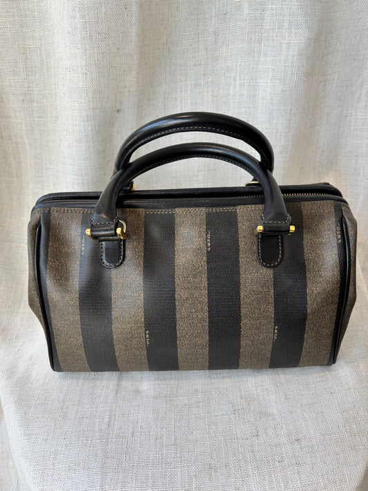 1980s Fendi Pequin Striped Doctor Bag