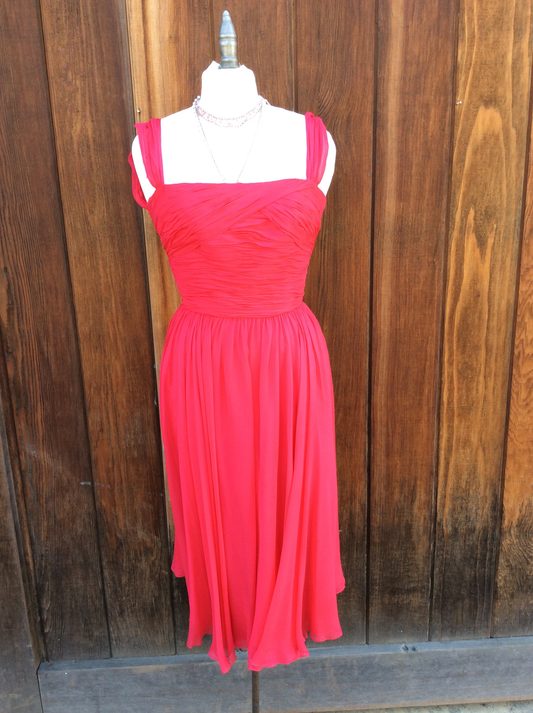 Fuscia chiffon dress