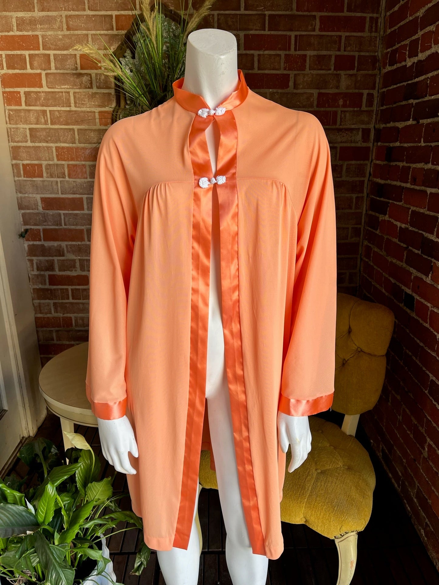 1960s Orange Sherbert Nylon Robe