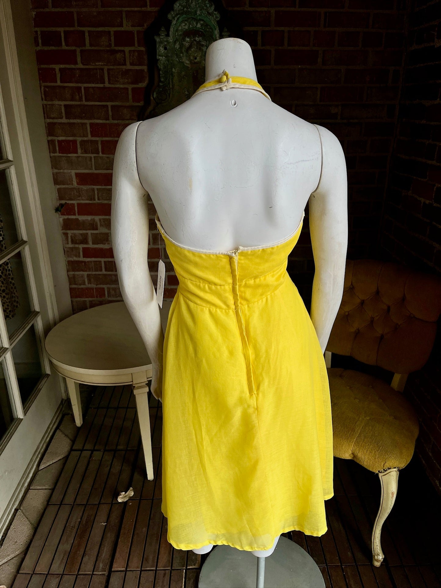 1960s Yellow Halter Dress