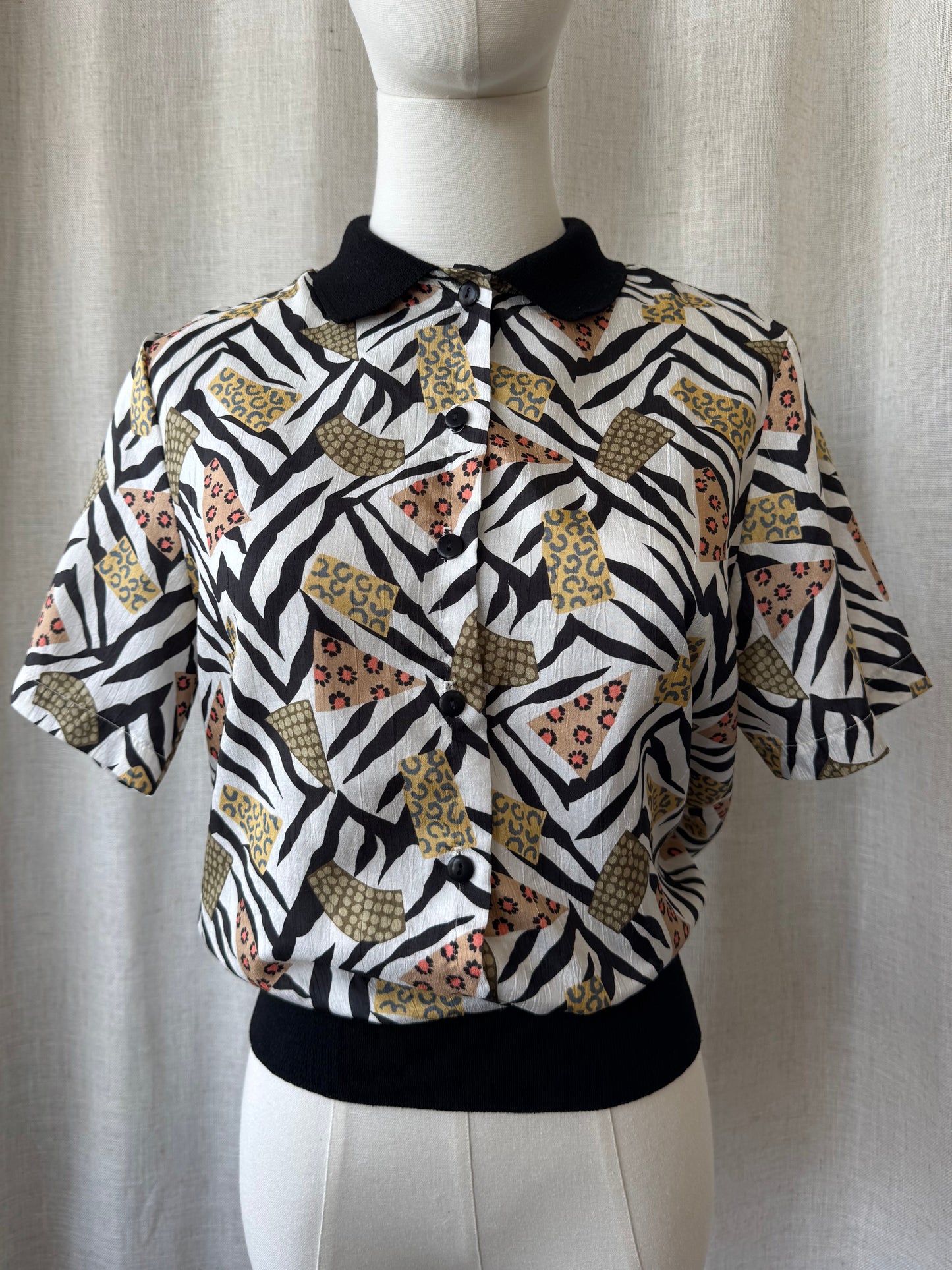 Abstract Zebra Print Top