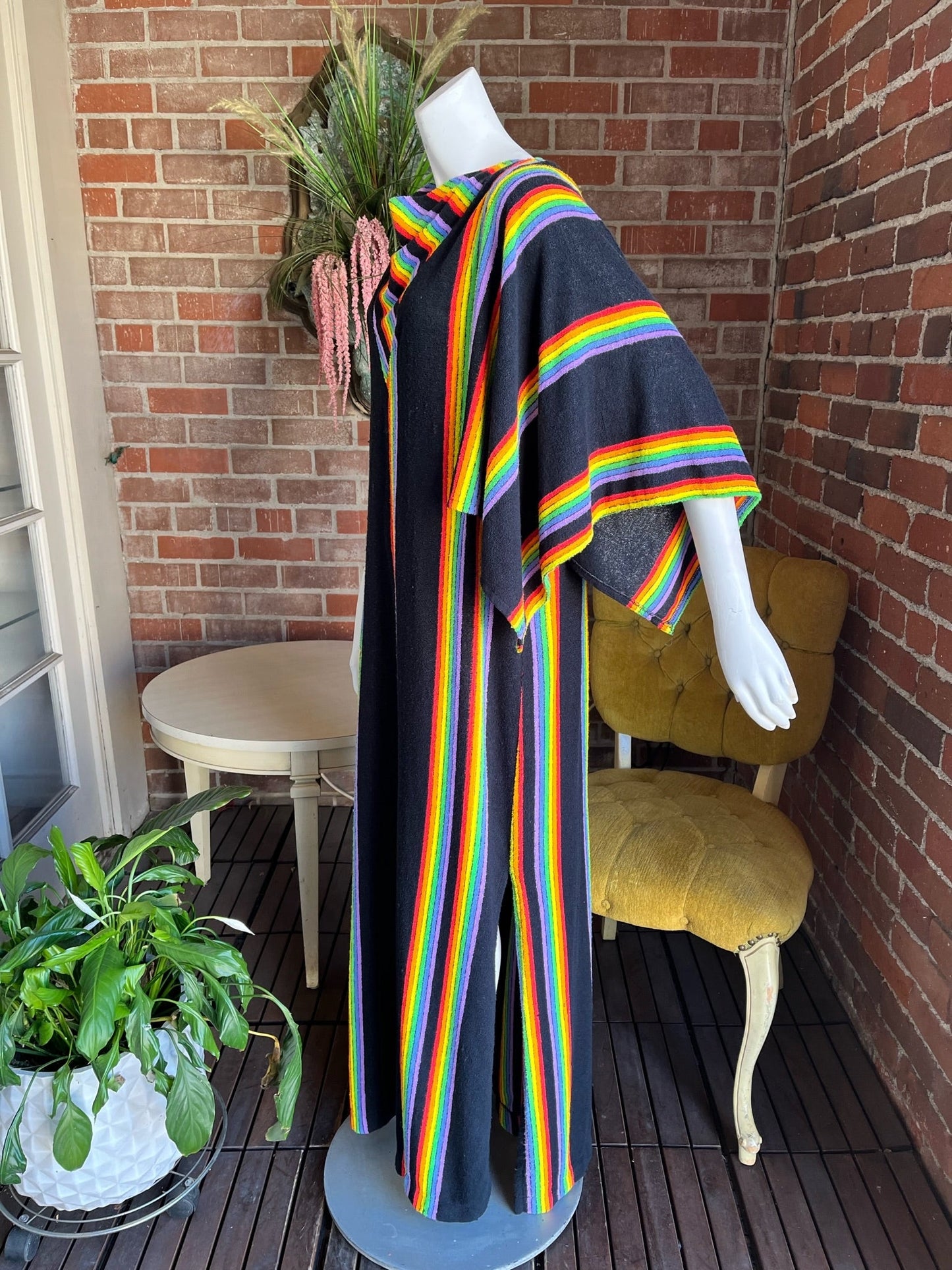 1970s Rainbow Terrycloth Caftan