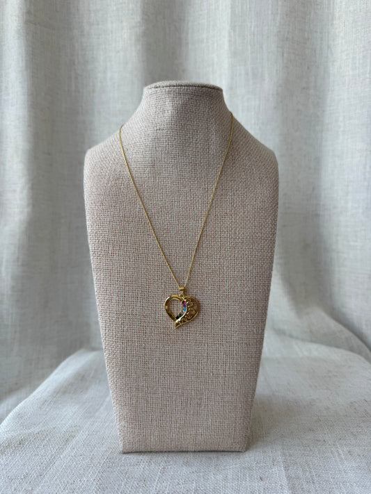 Mama Heart Colorful Stone Necklace