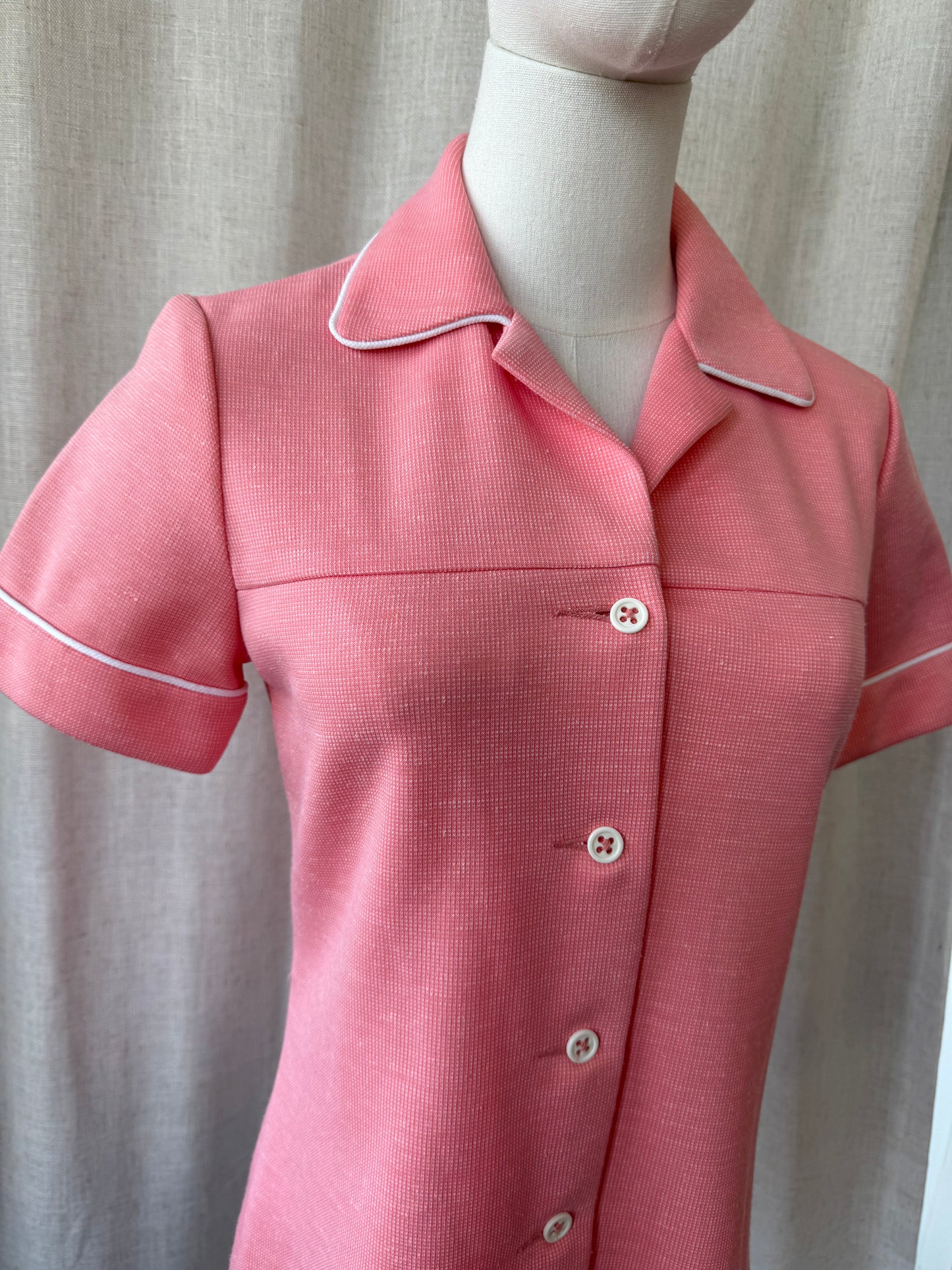 Sears Peach Button Up Top