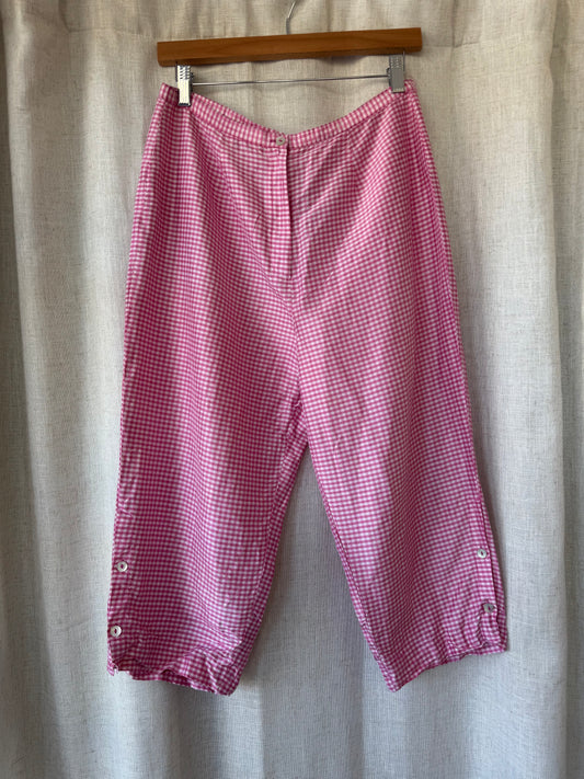 Gingham Silk Capri