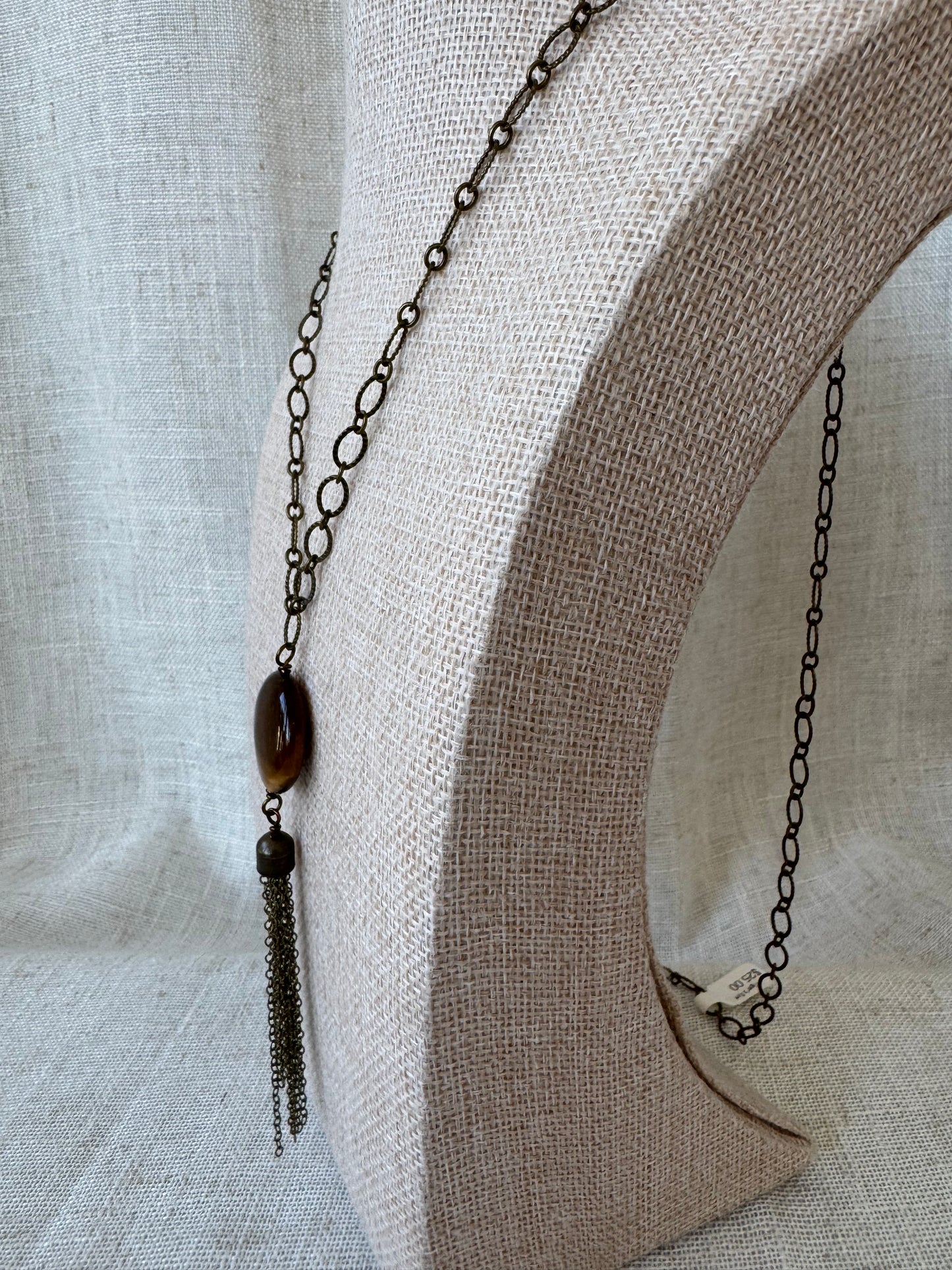 Tigers Eye Tassel Necklace