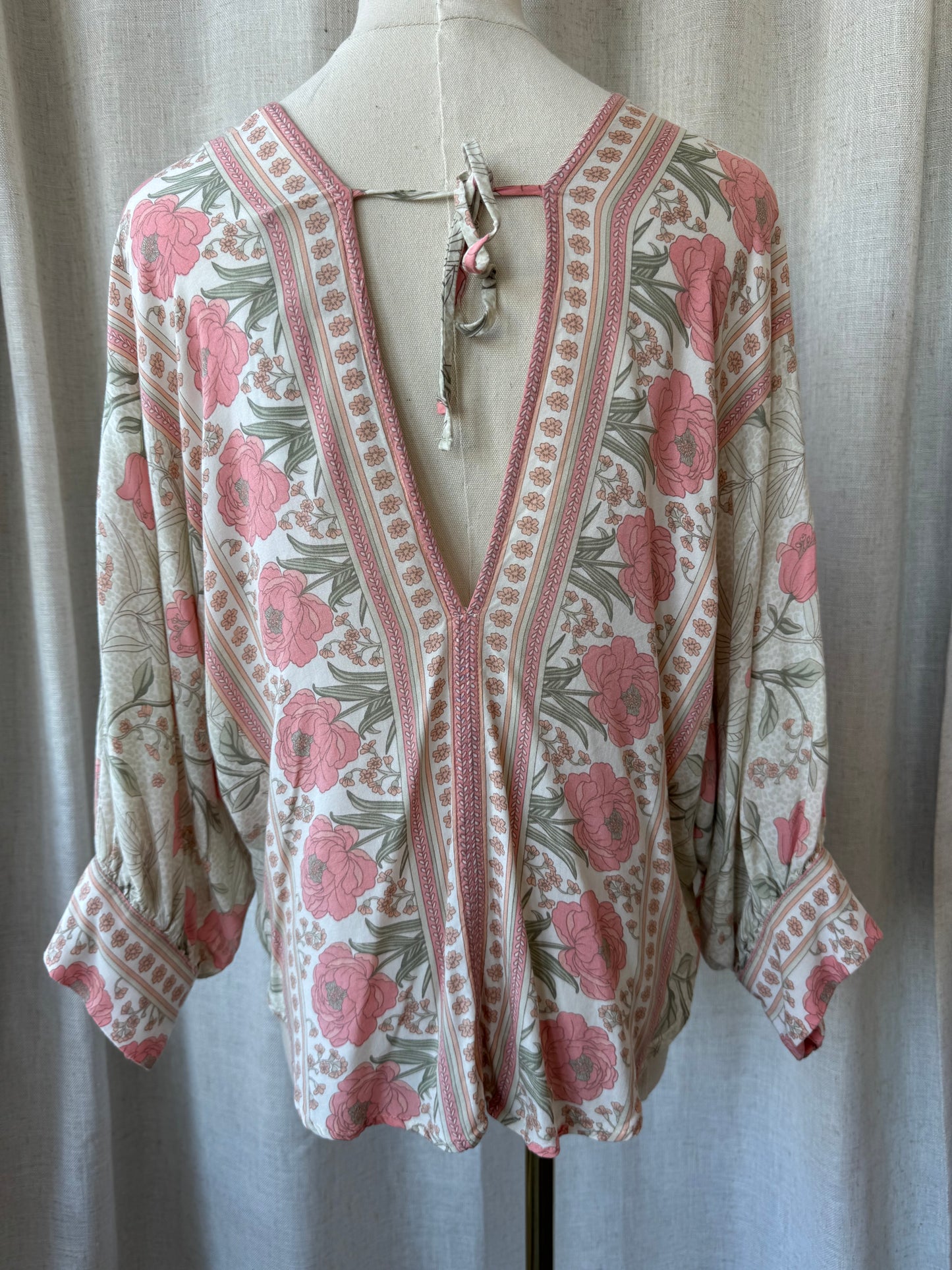 Boho Floral Tie Top