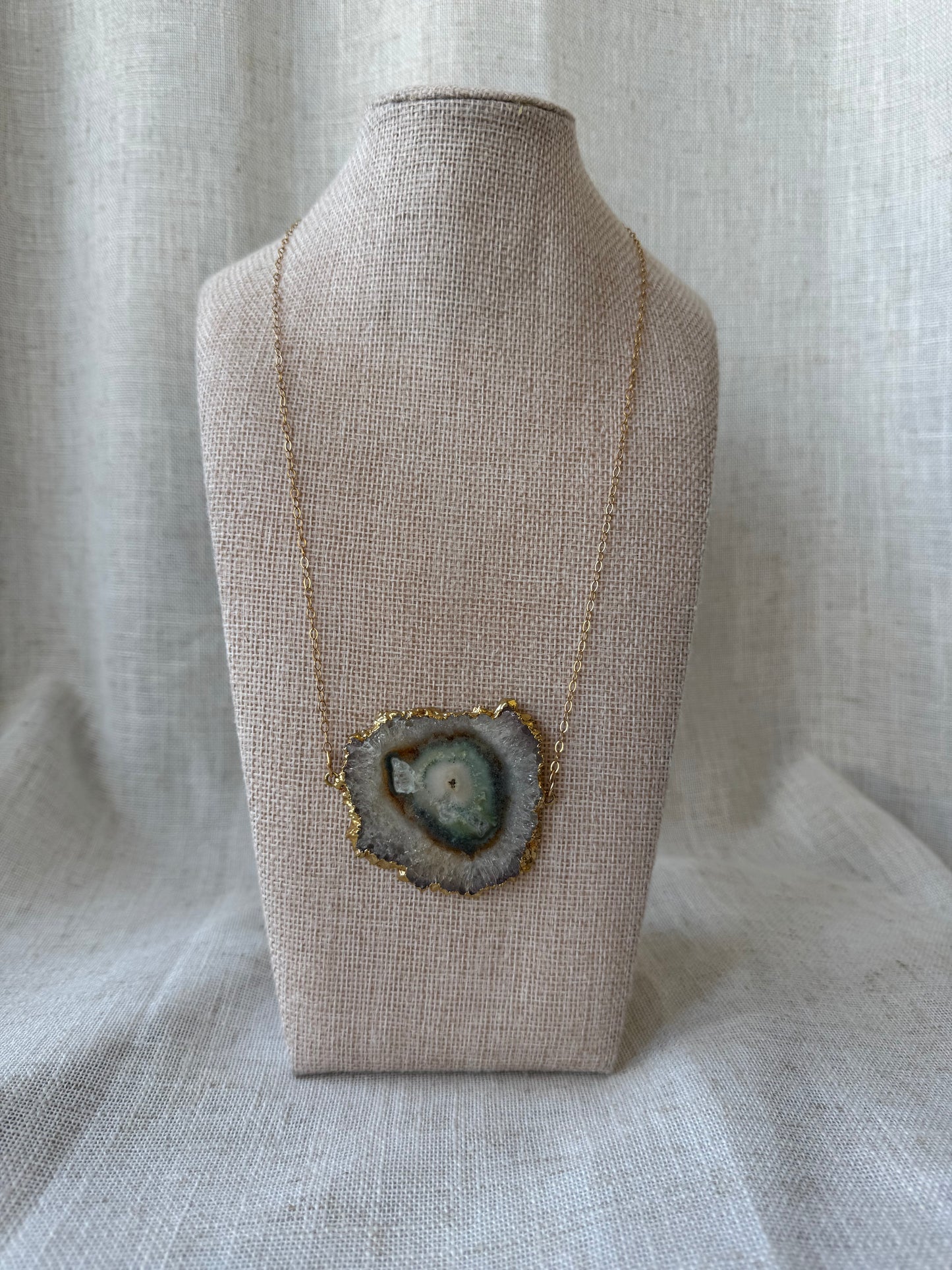 Amethyst Slice Gold Filled Chain