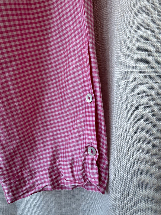 Gingham Silk Capri