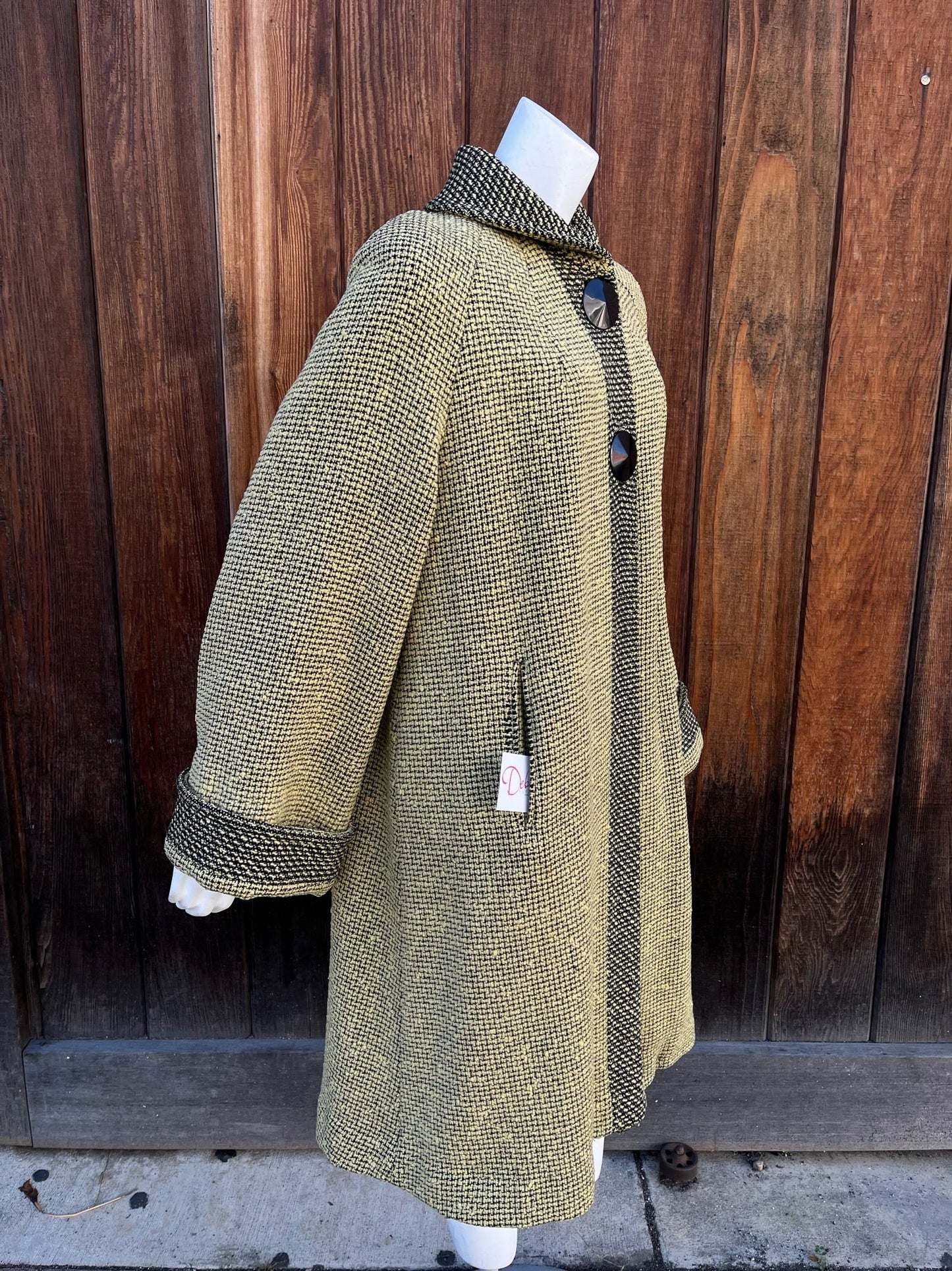 1960s Chartreuse Tweed Coat