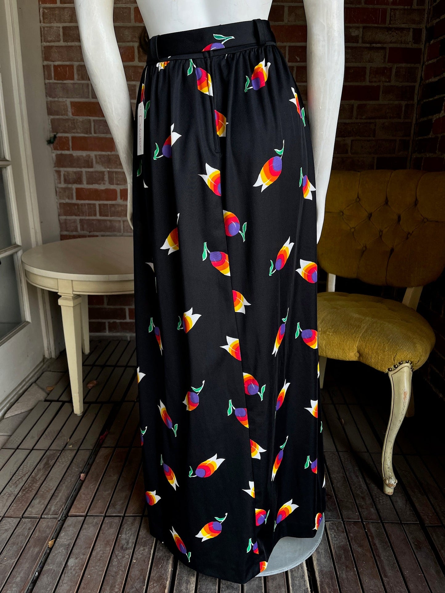 1970s Rainbow Tulip Maxi Skirt