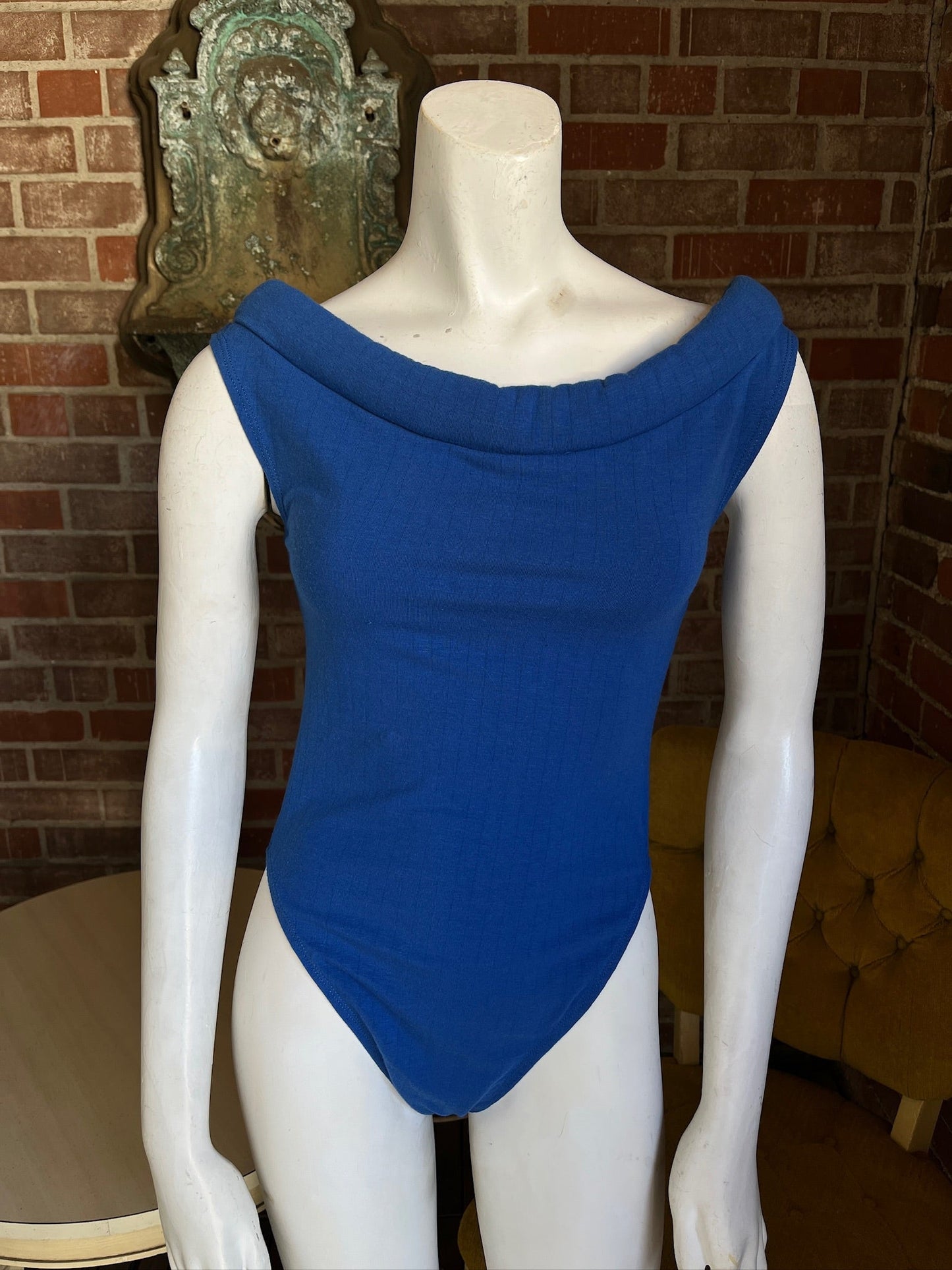 1980s Rolled Boat Neck Bodysuit