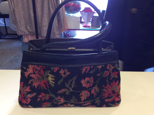 1960 black embroidered bag