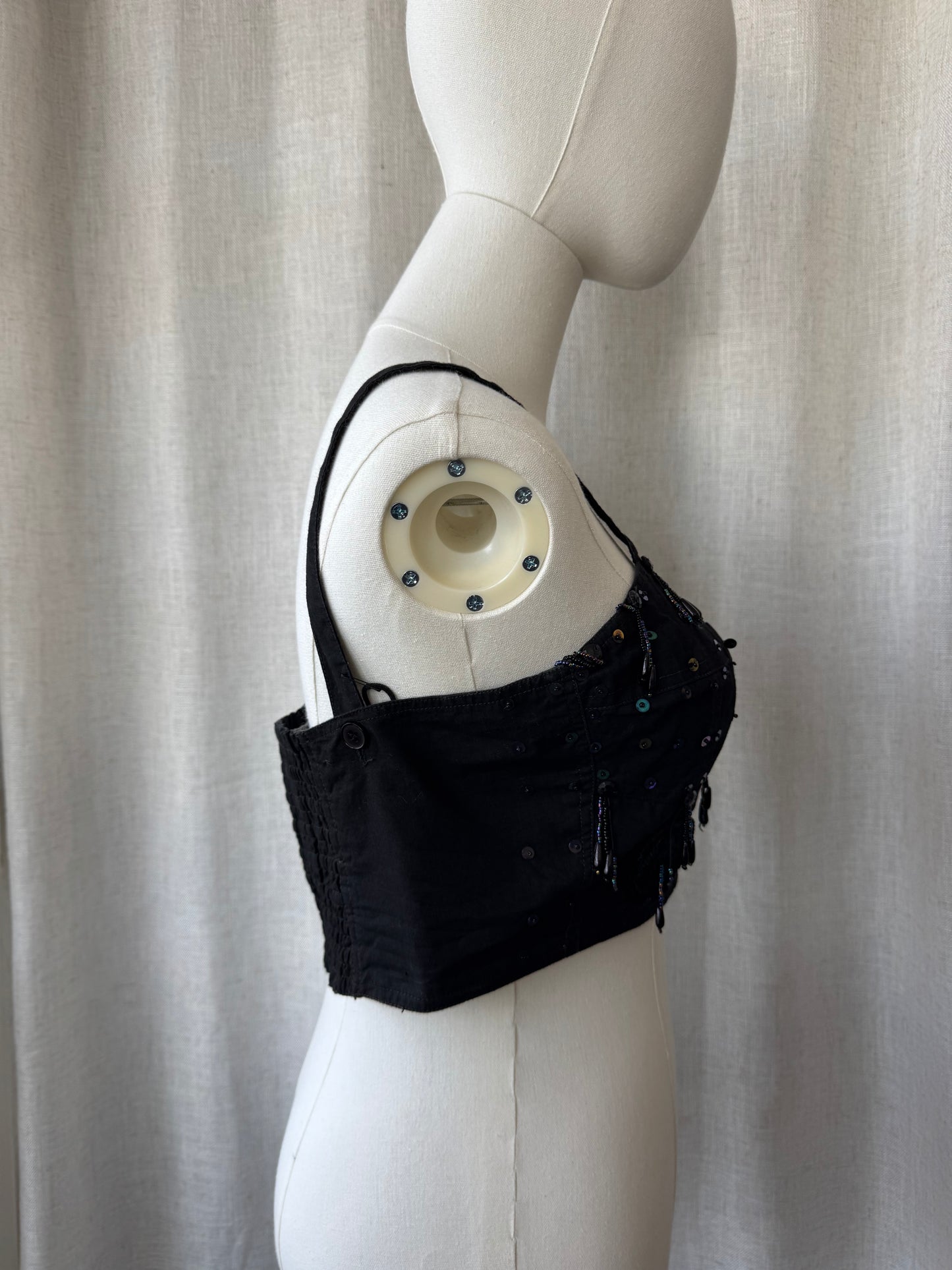 Beaded Sequin Crop Top