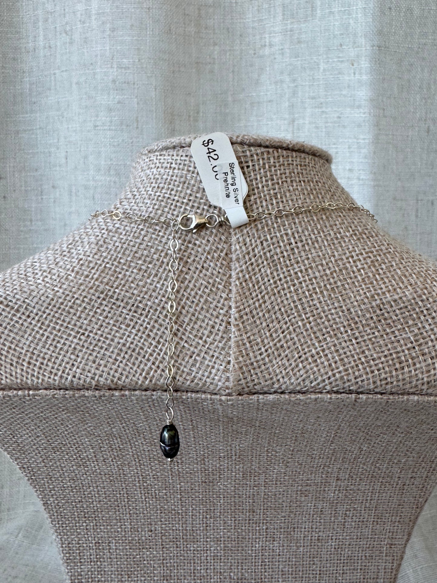 Sterling Silver Prehnite Necklace