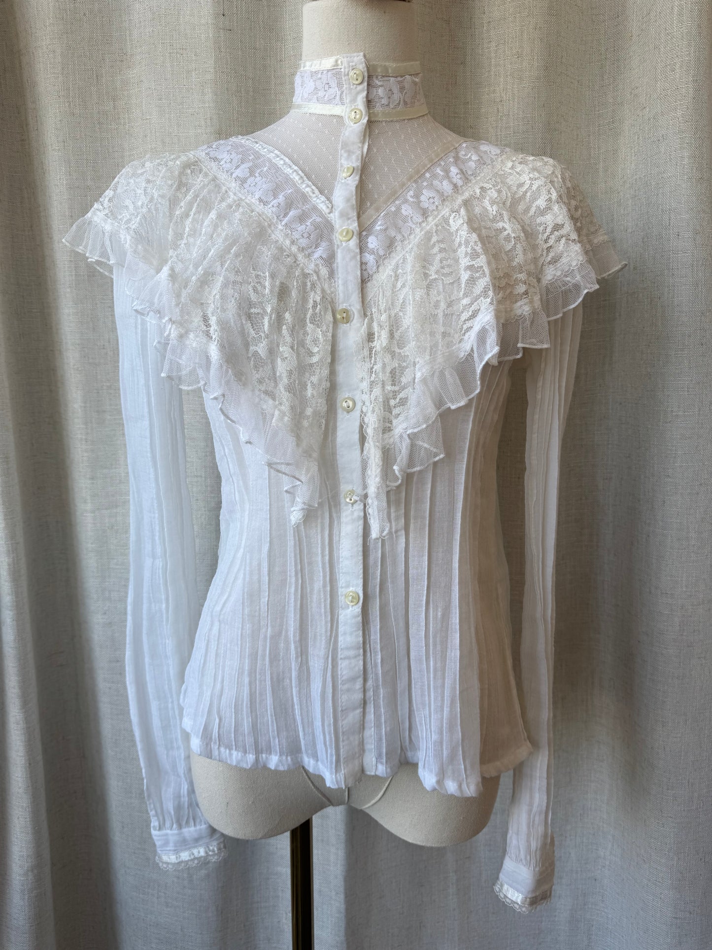 White Victorian Style Blouse