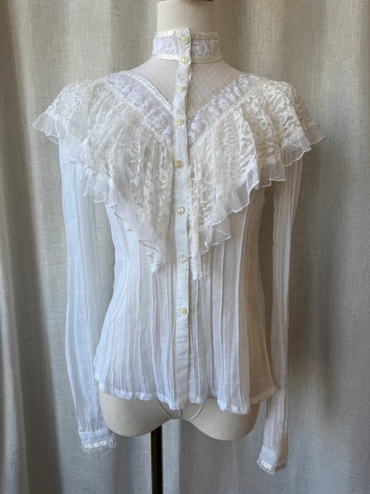 White Victorian Style Blouse
