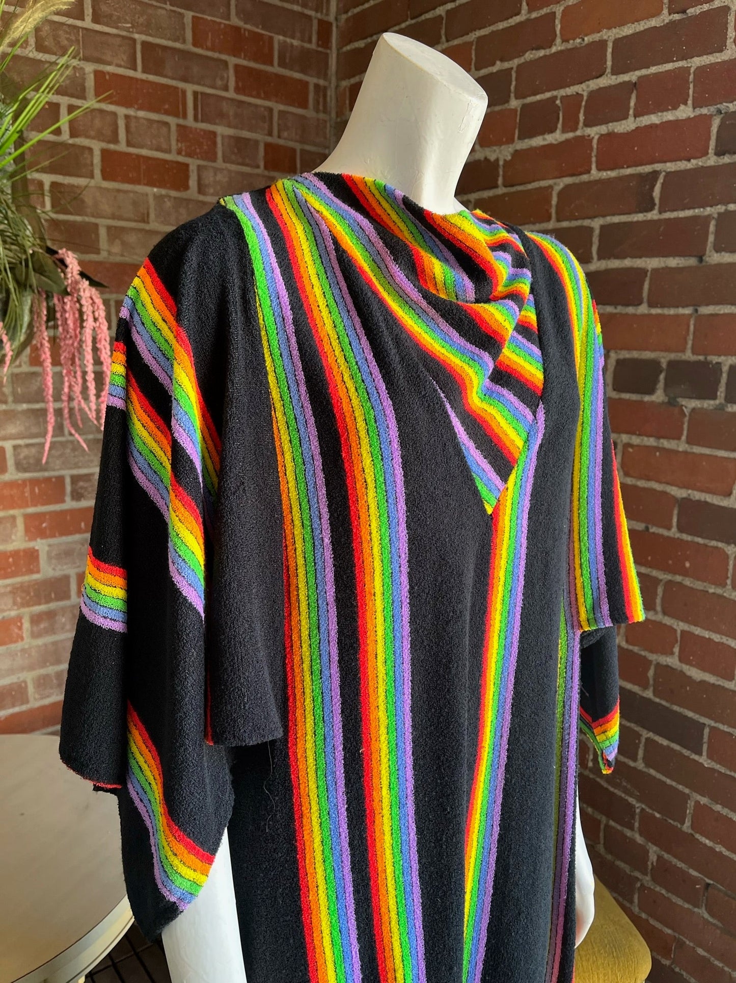 1970s Rainbow Terrycloth Caftan