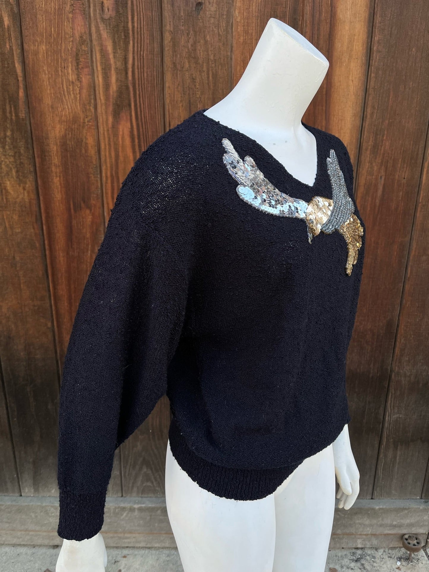 1970s Sequin Bird Sweater