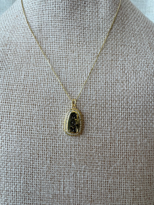 Mom Black Letter Necklace