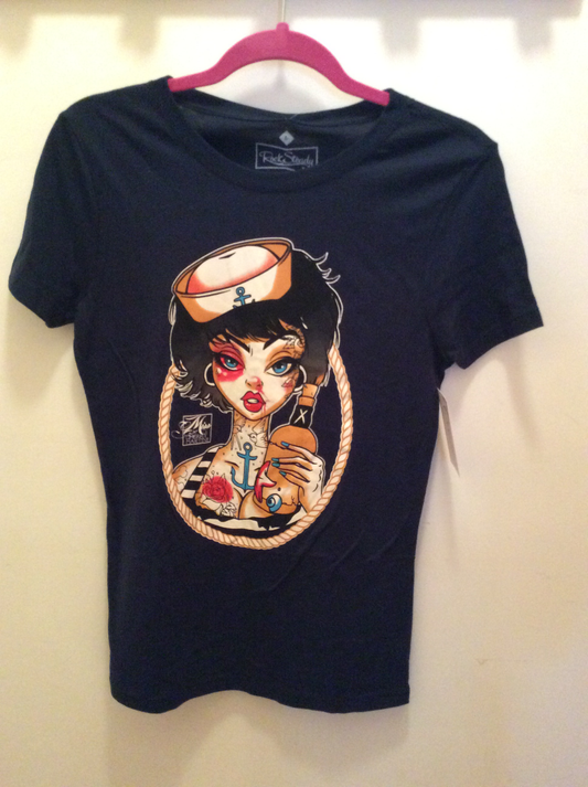 Steady  Black Sailor girl tshirt