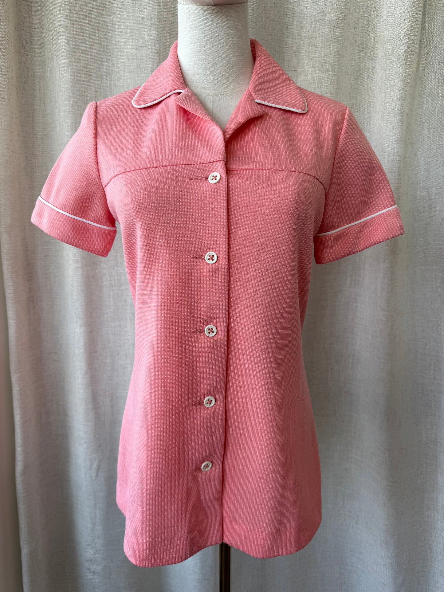 Sears Peach Button Up Top