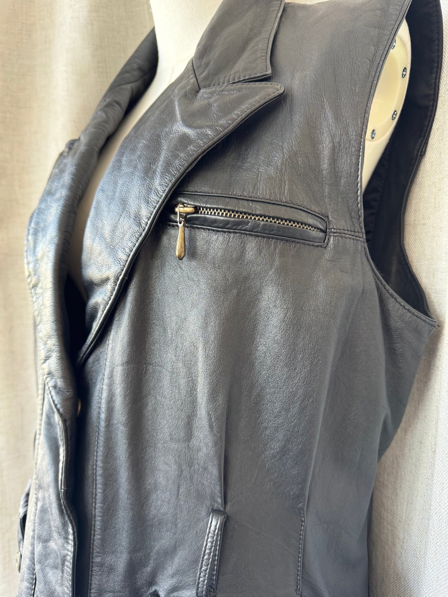 Leather Moto Vest
