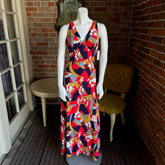 1970s Jersey Halter Dress