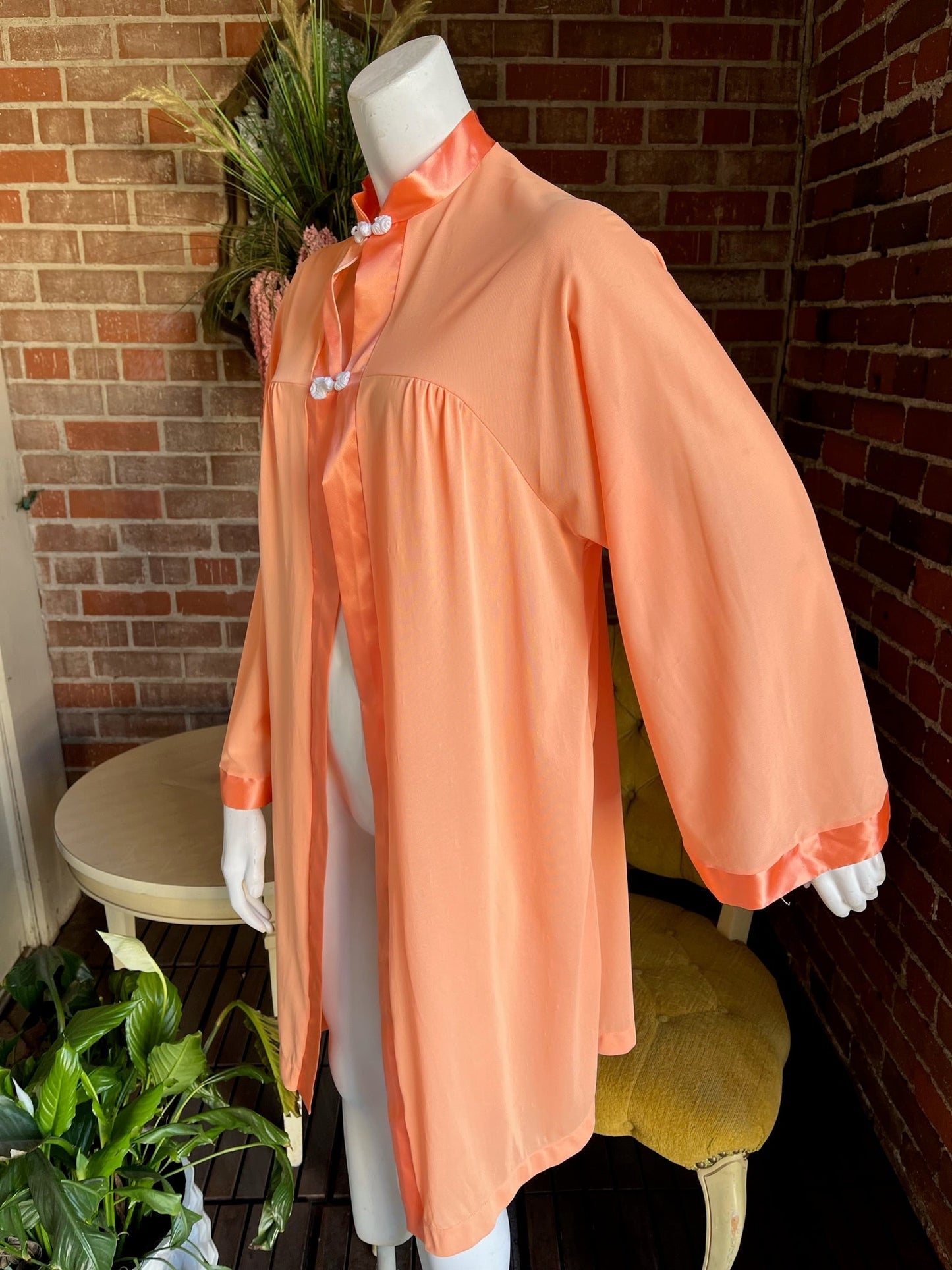 1960s Orange Sherbert Nylon Robe