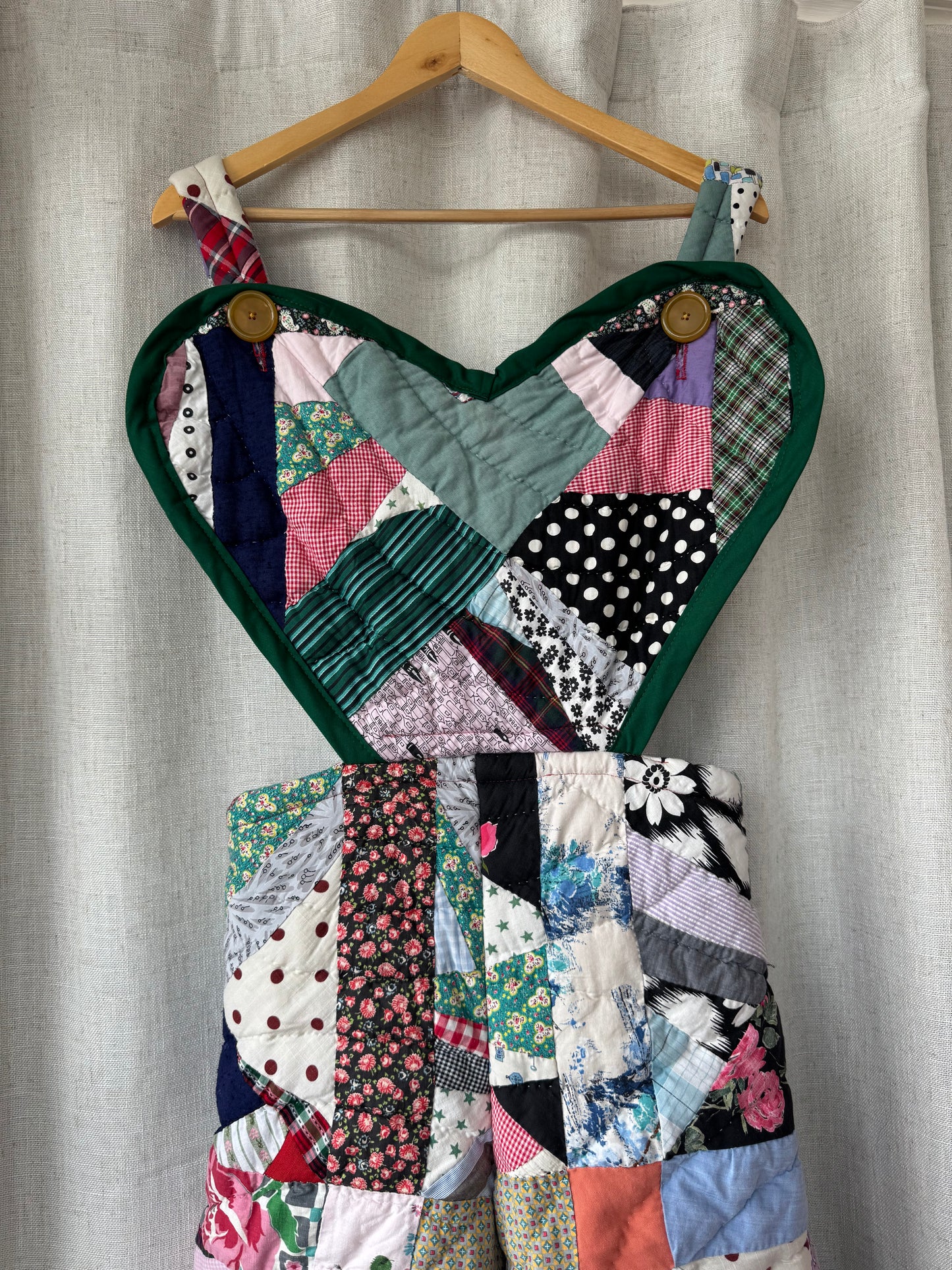 Quilted Heart Bib Overalls