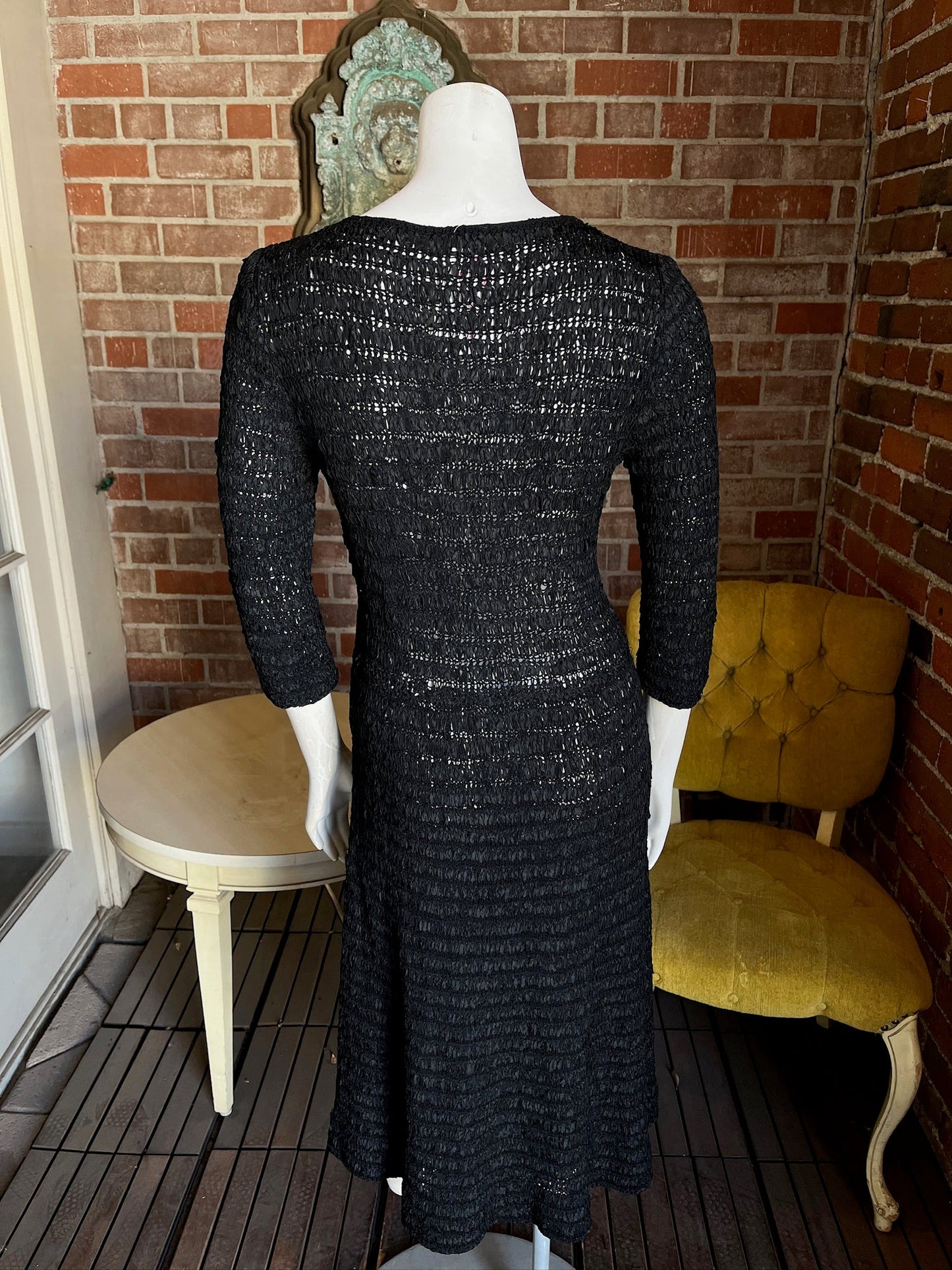 1950s Black Ribbon Dress