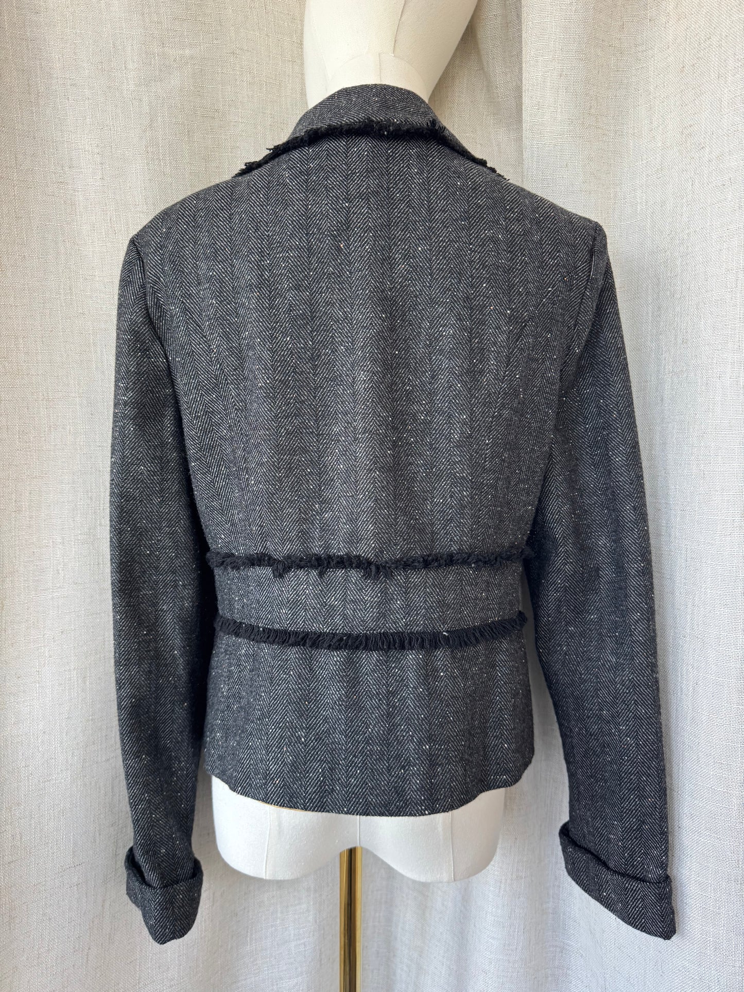 Fringe Button Blazer