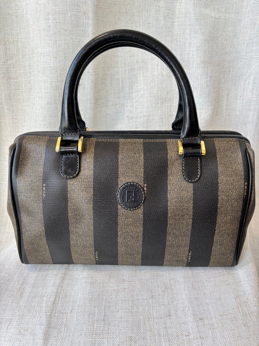 1980s Fendi Pequin Striped Doctor Bag