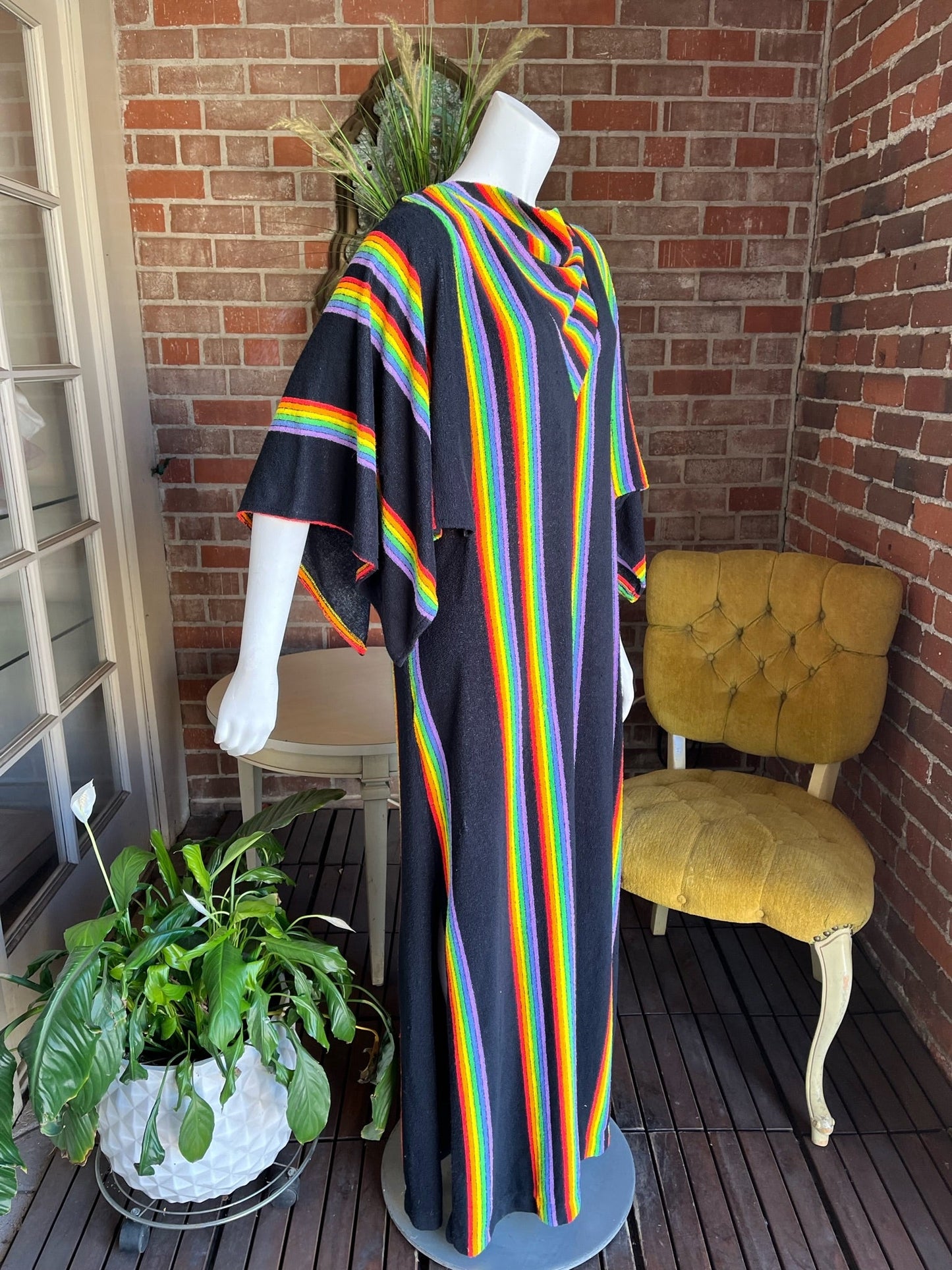 1970s Rainbow Terrycloth Caftan