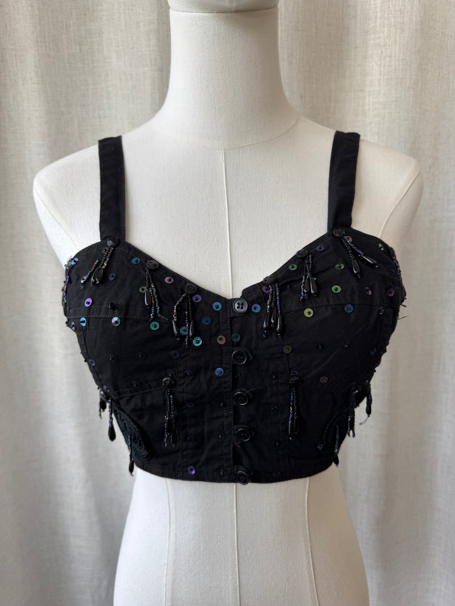 Beaded Sequin Crop Top