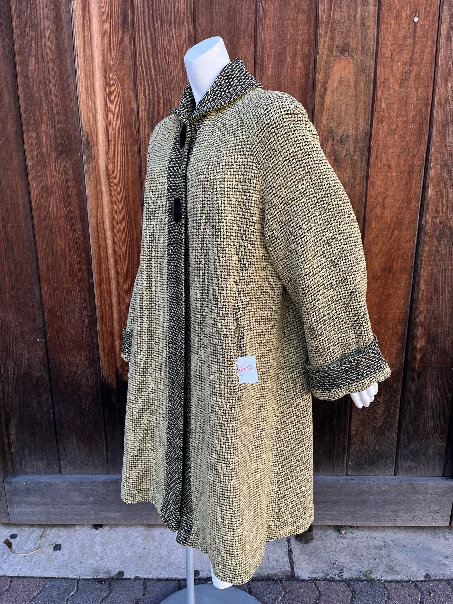 1960s Chartreuse Tweed Coat