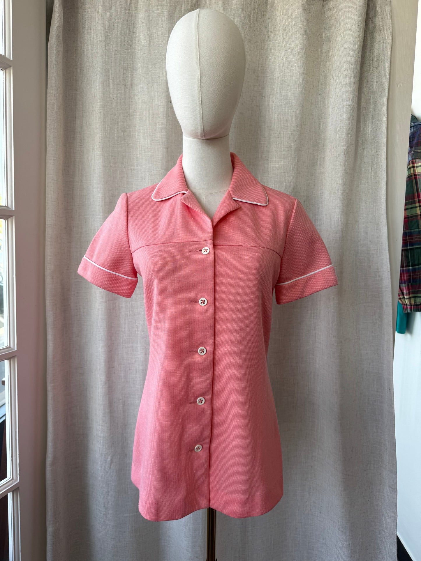 Sears Peach Button Up Top