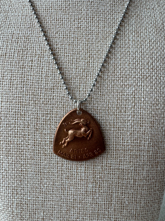 Brass Vintage Aries Necklace