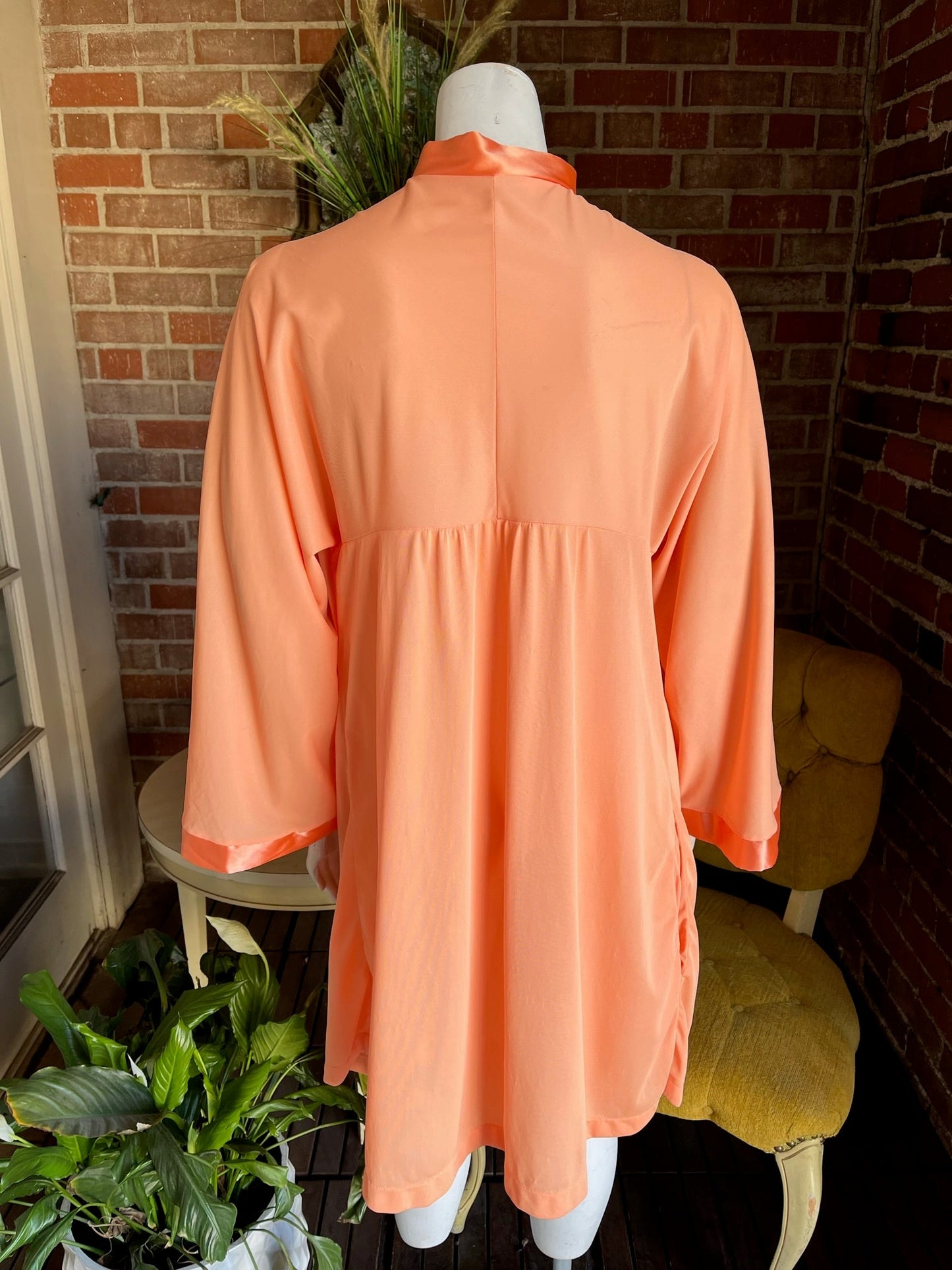 1960s Orange Sherbert Nylon Robe