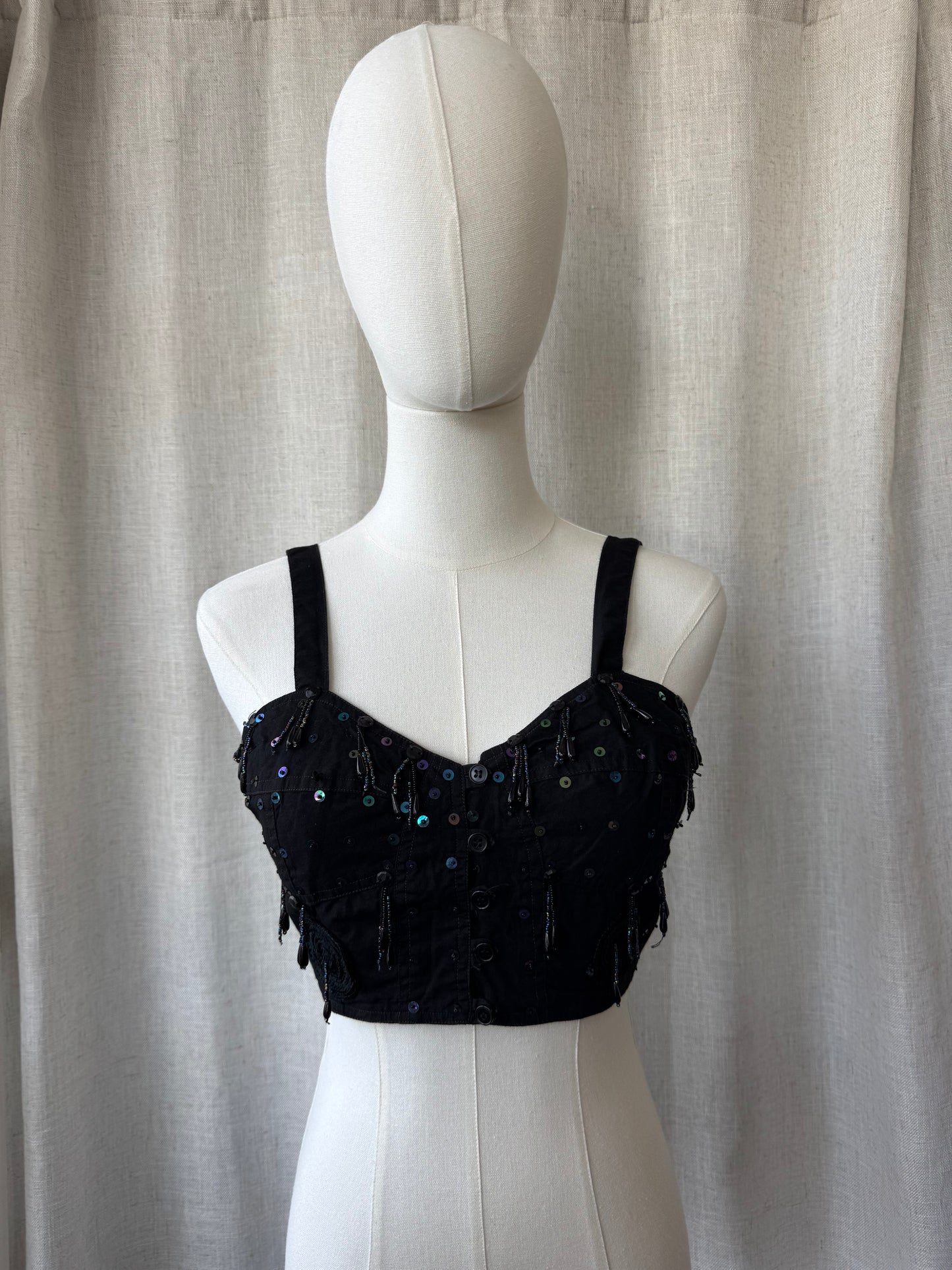 Beaded Sequin Crop Top