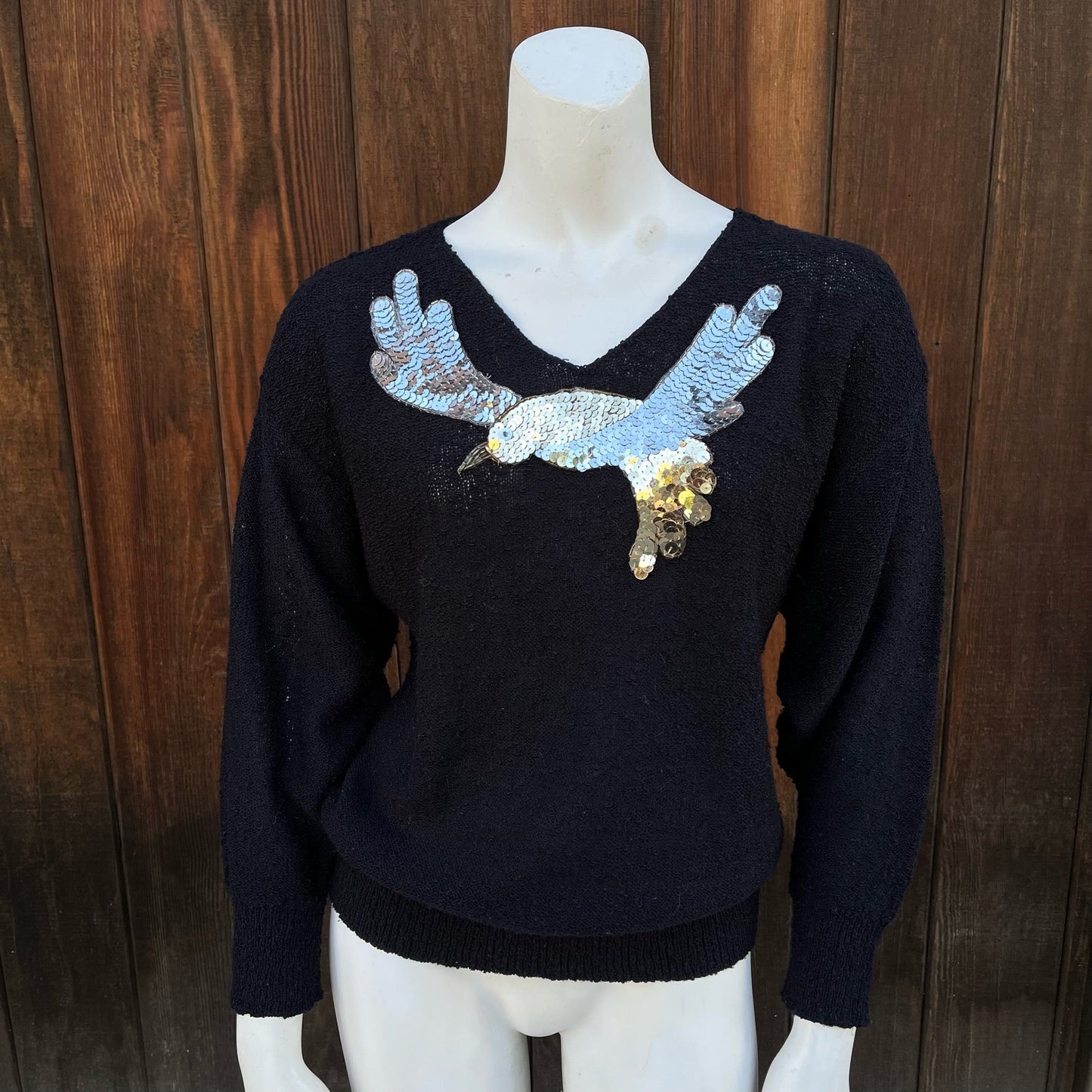 1970s Sequin Bird Sweater