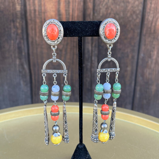 1960s Beaded Chandelier Earrings